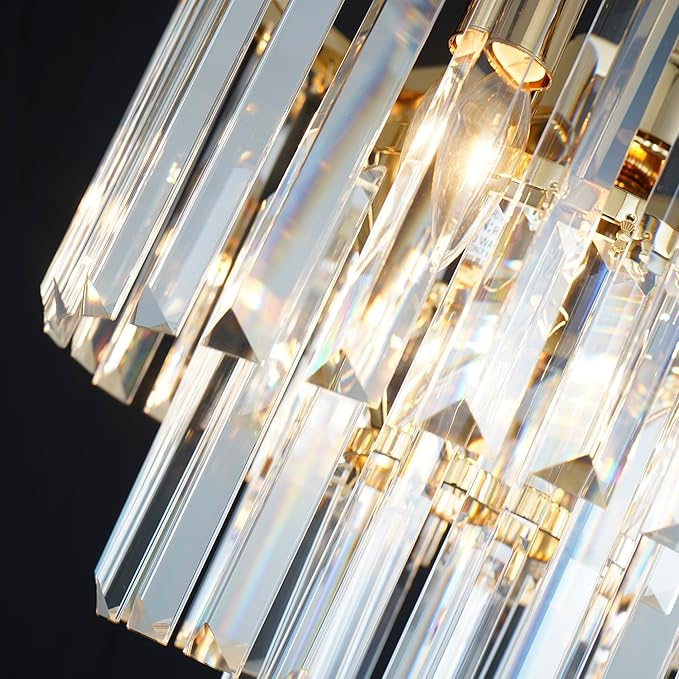 Luxurious Crystal Gold Modern Chandeliers Lights Pendant Ceiling Light Chandelier Lighting Fixture for Dining Room Living Room Kitchen Island Bedroom