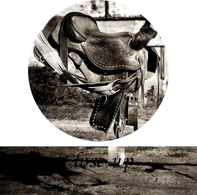 3 Pieces Retro Canvas Prints American West Rodeo Cowboy Wall Art Painting Brown Straw Hat on Leather Rancher Roper Boots and Guitar Picture on Canvas Artwork for Home Office 16x24inchx3pcs