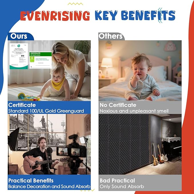 Acoustic Wall Panel 6 Pack, 23.6"x23.6"Decorative Art Soundproof Panel, Sound Absorb Self-Adhesive Panel, Acoustic Treatment for Studio, Home Theater, Office (Horsecar Opera 1890)