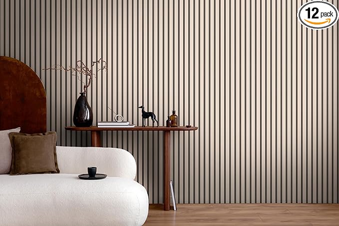 A.S. Création Non-Woven Wallpaper with Wall Panel Motifs 0,53 x 10,05 m - Beige Grey Black - Wood Look Wallpaper Made in Germany - 786283