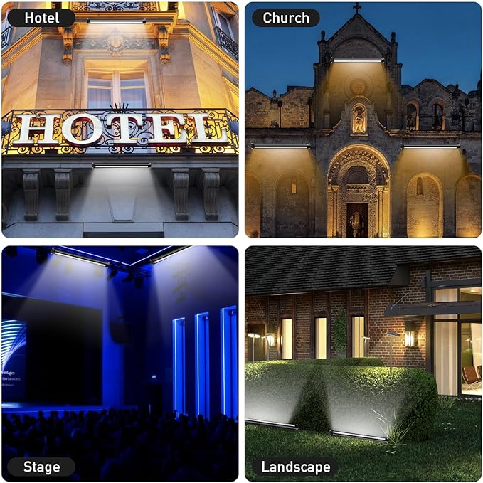 LED Wall Washer Lights Bar 2 Pack,54W 2700K Outdoor Wall Wash Lighting,40 Inch IP67 Waterproof 120V Outdoor LED Light Bar with Switch On/Off for Garden,Backyard,Building,Courtyard Landscape Lighting