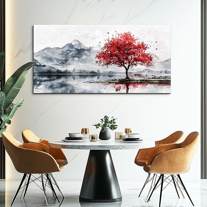 MHARTK66 60x30 Wall Art Home Wall Decor For Living Room Large Canvas Wall Art Bedroom Country Landscapes Wall Pictures Black And White Poster For Dining Room Modern Office Art Work Painting Prints
