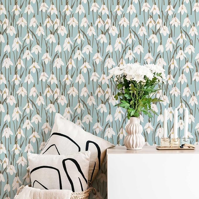 17.3" x 393.7" Floral Wallpaper Self Adhesive Wallpaper for Bedroom Decorative Contact Paper