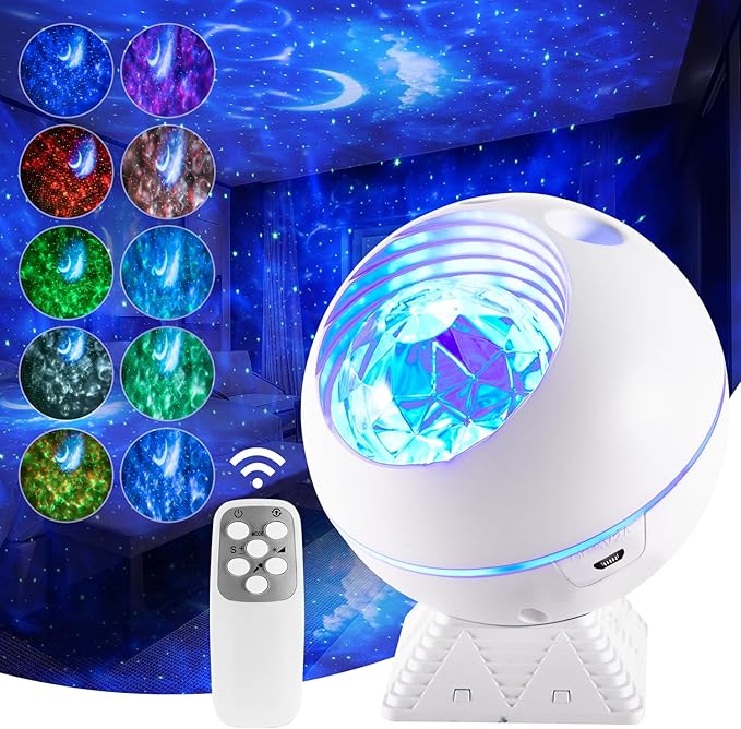 One Fire Galaxy Light Projector, 42 Colors Star Projector Galaxy Light+Moon+Clouds, Unique Rhythm Mode, Dimmable+Remote Control Starlight Projector, Adults, Kids