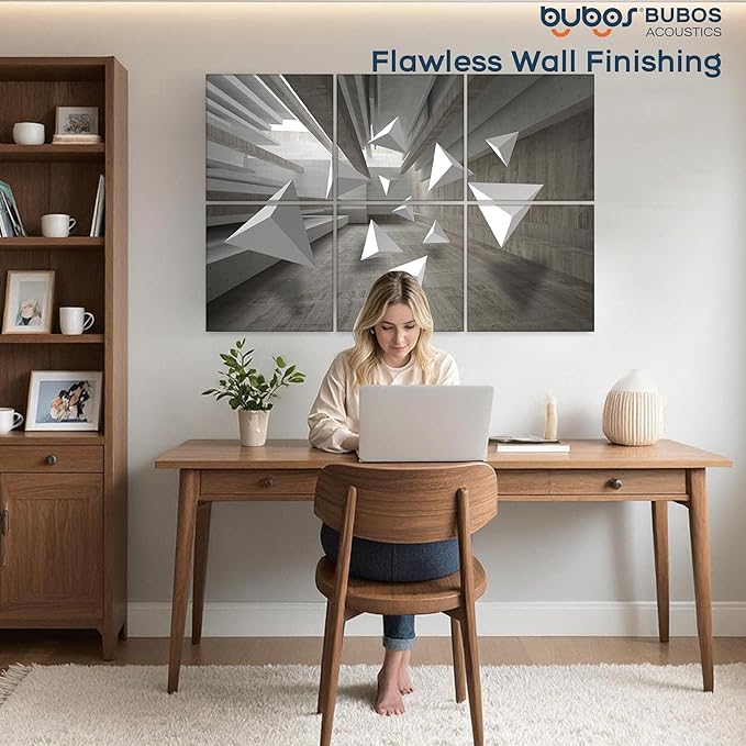 BUBOS 6 Pack Art Acoustic Panels Soundproof Wall Panel,70.8X47.2 Inches Large Sound Absorbing Panel,Self-Adhesive Decorative Acoustical Wall Panels, Acoustic Treatment for Home Office（Space）