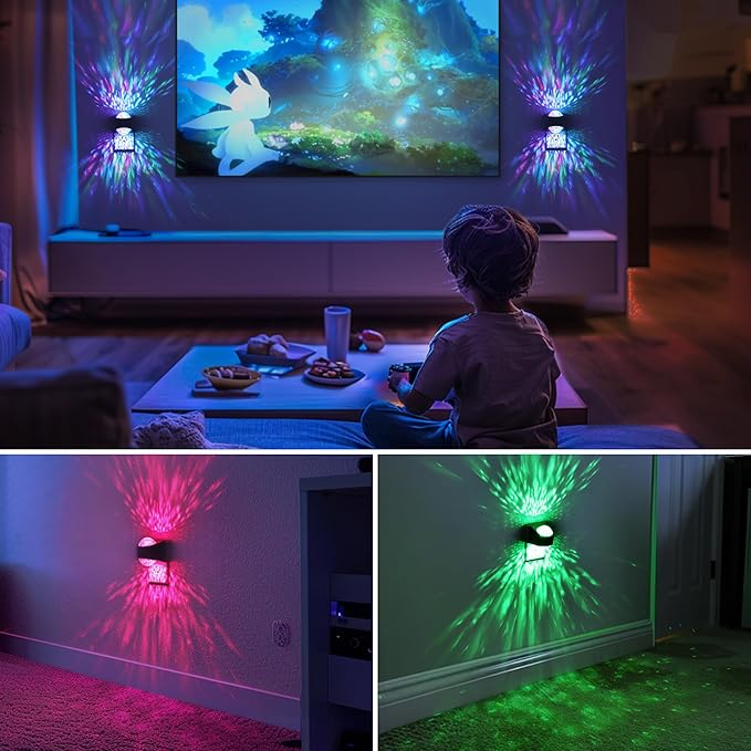 Night Lights Plug into Wall, Star Projector for Bedroom, Night Light Projector for Kids, 9-Color RGB Galaxy Nightlight with Dusk to Dawn Sensor for Bathroom, Home Gaming Room Decor Gifts