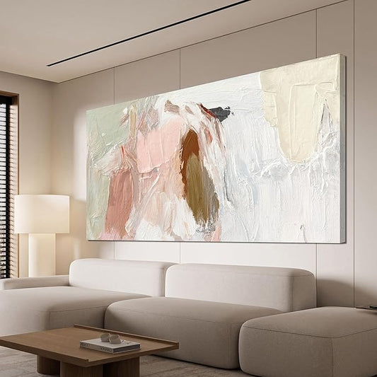 Canvas Wall Art Decor Oversized Wall Art Pictures For Living Room Pink and White Wall Art Decor Abstract Wall Art Prints Abstract Art Work Wall Decor For Walls Home Office Wall Decoration 35"X70"