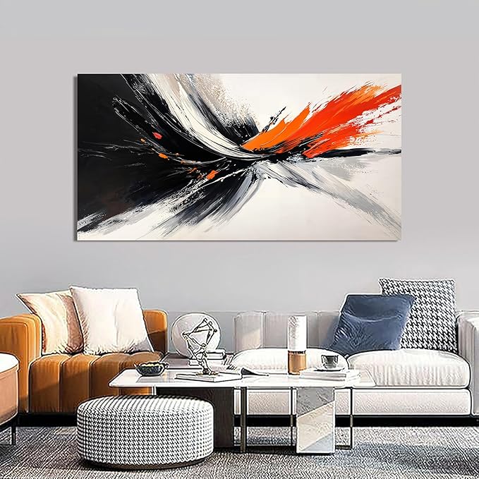 Canvas Abstract Wall Art Decor Black and White Wall Art Decorations Large Modern Wall Art Prints Abstract Canvas Art Wall Decor Wall Art Pictures for Living Room Artwork for Walls Home Room Decor 24"X48"