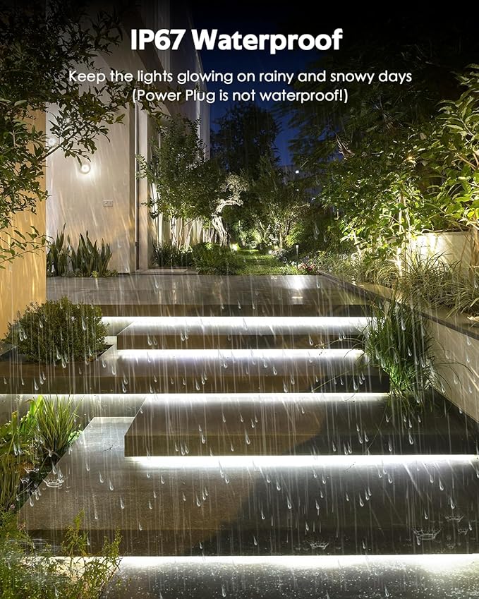 COB LED Strip Light 10FT 6000K Daylight White AC 110V-120V LED Rope Lights Outdoor Waterproof IP65 High Density 288LEDs/M Flexible LED Light Strip with Switch for Garden Bedroom Indoor 3M