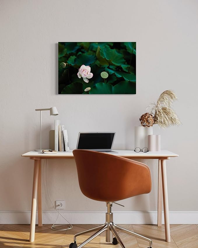 Oriental Beauty: Stunning Feng Shui Landscape Wall Art Prints for Home Decor in 3 Sizes (Serenity of a Lotus Blossom, 12" x 18")