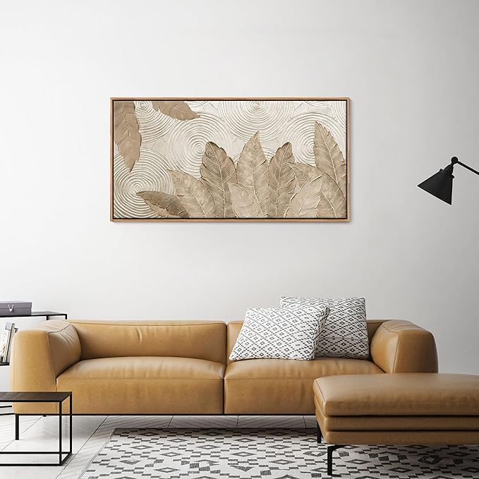 Minimalist & Modern Art for Bedroom Decor Framed Abstract Artwork for Walls Neutral & Contemporary Beige Wall art - Artwork for Living Room and Boho Style Large Abstract Wall Art 20×40IN