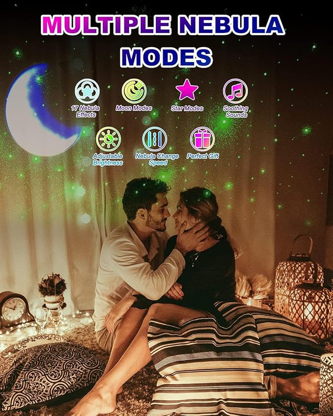 LUXONIC Star Astronaut Projector Light with Bluetooth Speaker, Galaxy Moon Nebula Ceiling Night Light, Remote Control,Gift for Adults for Bedroom, Christmas, Birthdays, Valentine's Day