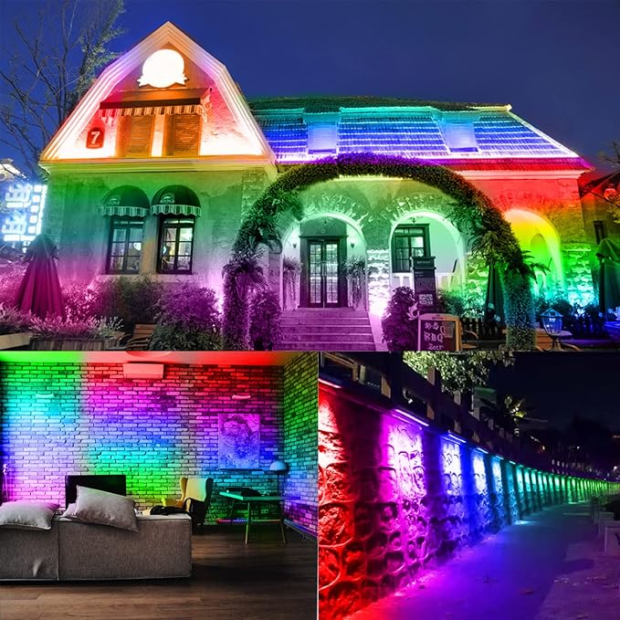 Wall Washer Light with RF Remote Controller, 144W 40'' Linear RGBW 5000K Daylight LED Flood Light, IP65 Weatherproof Color Changing LED Spot Light for Indoor Outdoor Lighting Projects