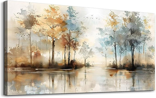 Lapremoly Large Wall Decor For Living Room Framed Wall Art for Bedroom Abstract Tree Painting Wall Artworks Hang Pictures For Office Decoration Canvas Prints Room Home Decorations Posters 30"X60"