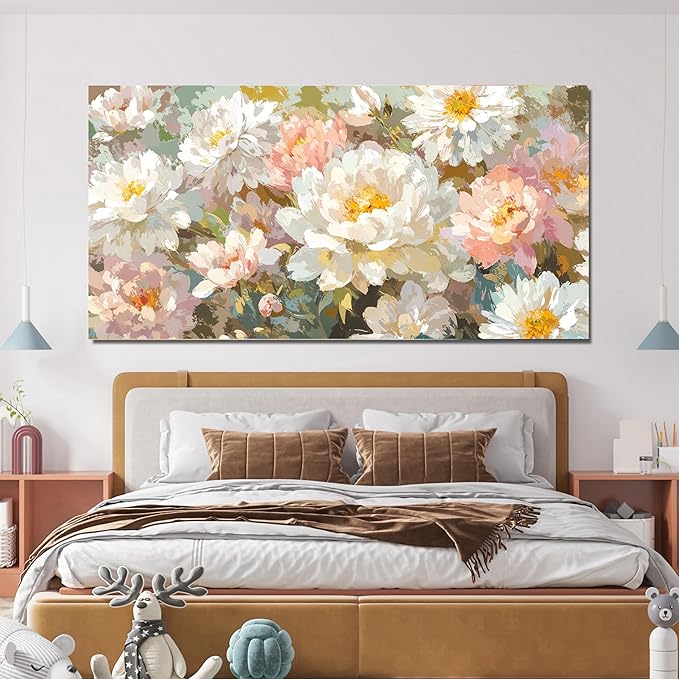 Canvas Wall Art Decor Modern Wall Art for Living Room Colorful Flowers Wall Art Prints Artwork for Walls Botanical Wall Art Pictures Modern Canvas Art Wall Decor Bedroom Office Decorations 20" X 40"