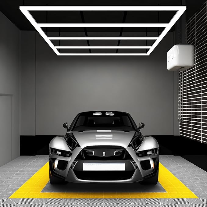 Neatfi LED Garage Ceiling Light, 31,680 Lumens, 6500K, 288W, Ultra-Bright Shop Light for Auto Shops, Car Detailing, Barber Shop, Beauty Salon, Basement, Warehouse, and Gym (4 Panels, Cool White)