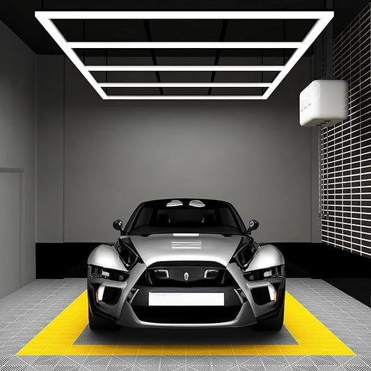 Neatfi LED Garage Ceiling Light, 31,680 Lumens, 6500K, 288W, Ultra-Bright Shop Light for Auto Shops, Car Detailing, Barber Shop, Beauty Salon, Basement, Warehouse, and Gym (4 Panels, Cool White)