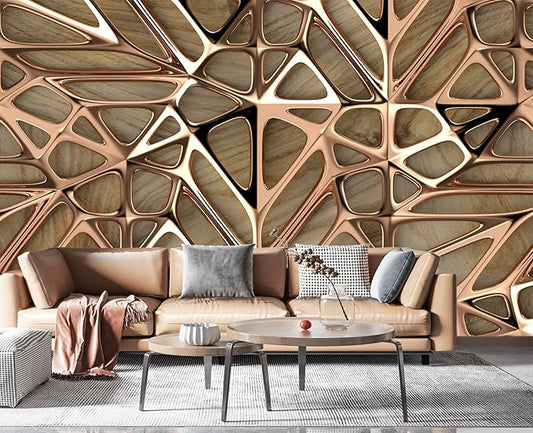 3D Metal Wall Mural Wallpaper for Bedroom 178" x 117"