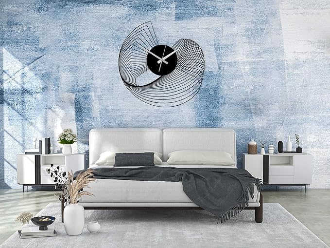 Abstract Large Metal Wall Clock - Modern Kinetic Sculpture Wall Art | Unique Geometric Silent Clock for Living Room, Office & Contemporary Home Decor (80x80 cm / 32x32 inches)