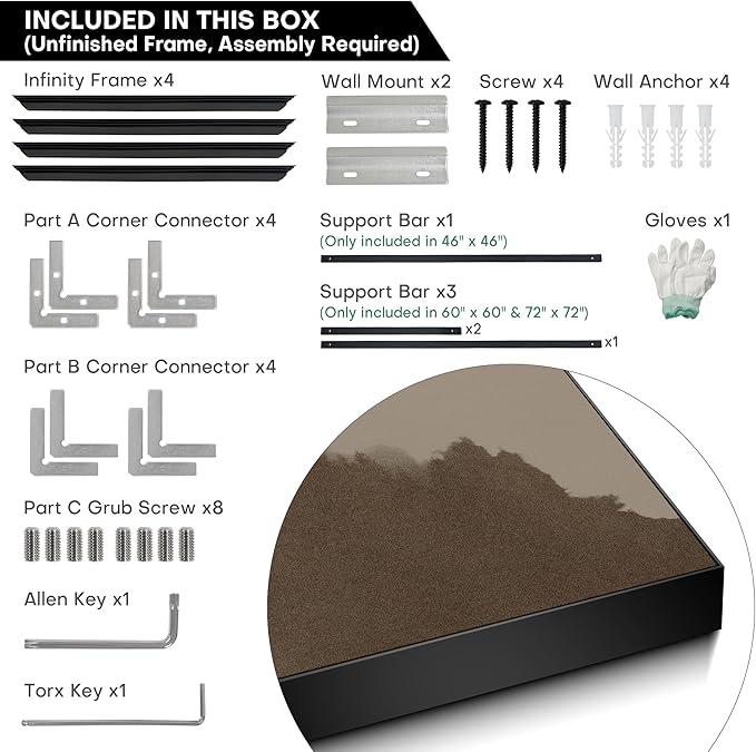 60"x60" XL Framed Wall Art - Minimalist Foggy Forest Tranquil (Frame Assembly Required)