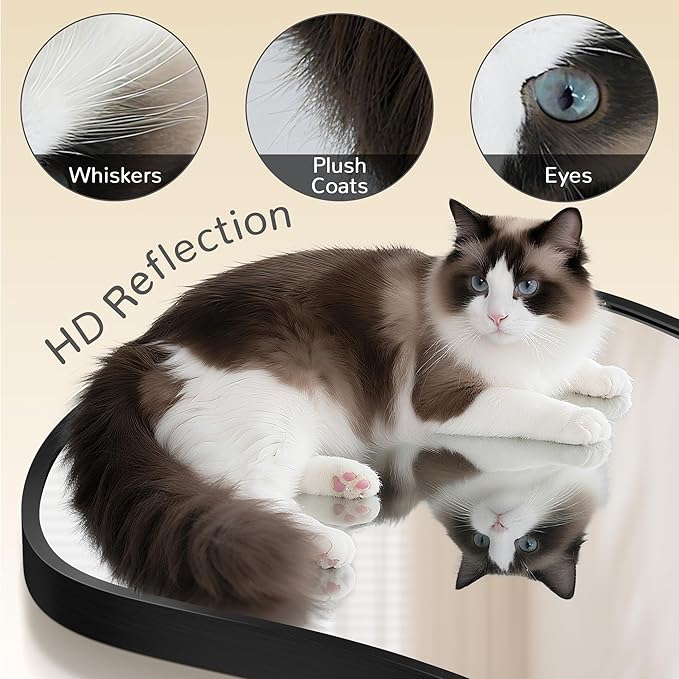 Asymmetrical Wall Mirror 26 * 36 Black Irregular Abstract Shatter-Proof Aluminum Alloy Decorative Wavy Framed Makeuop Mirrors for Bathroom, Bedroom, Cloakroom, Entryway