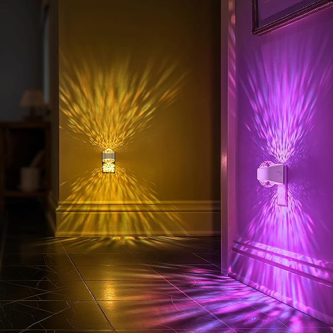 Night Lights Plug into Wall, Star Projector for Bedroom, Night Light Projector for Kids, 9-Color RGB Galaxy Nightlight with Dusk to Dawn Sensor for Bathroom, Home Gaming Room Decor Gifts，2 Pack