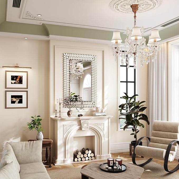 Kelly Miller Jeweled Luxury Bathroom Mirror for Wall, 24"x36" Rectangle Wall Mirror Decorative Mirror Vanity Mirror with Diamonds for Master Bath Half Bath Living Room Bedroom Fireplace Mantle Hallway