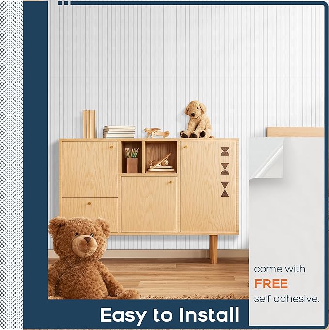 BUBOS 6 Pack Large Acoustic Panels,48x12Inch SoundProof Panels for Walls,Self Adhesive Acoustic Wall Panels,Decorative Sound Panels for Home Studio Office (White 02)