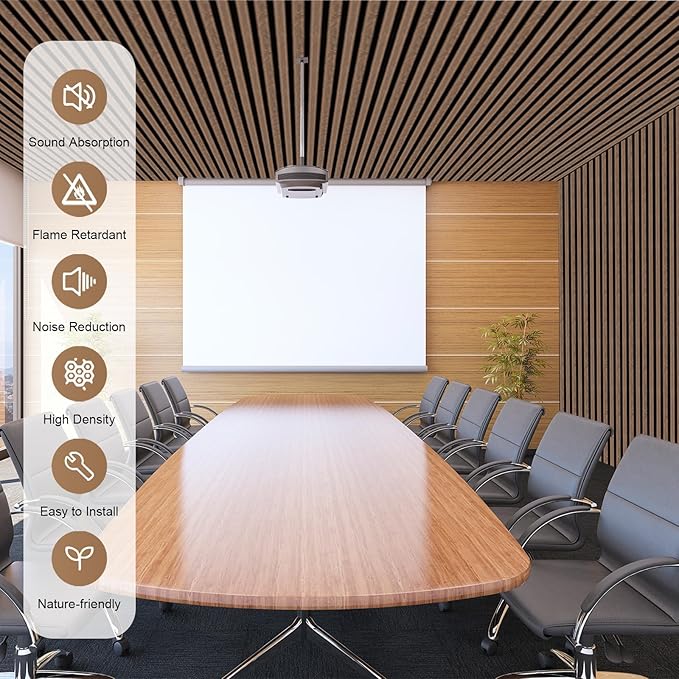 AKK-PANE Acoustic Folding Wood Slat Wall Panels, 94.5" x 23.6" 15.5ft² for Interior Wall Decor, Sound Absorbing Slat Wall Paneling, Fluted Wall Wood Panels for Stylish Spaces Noise Reduction(Walnut)