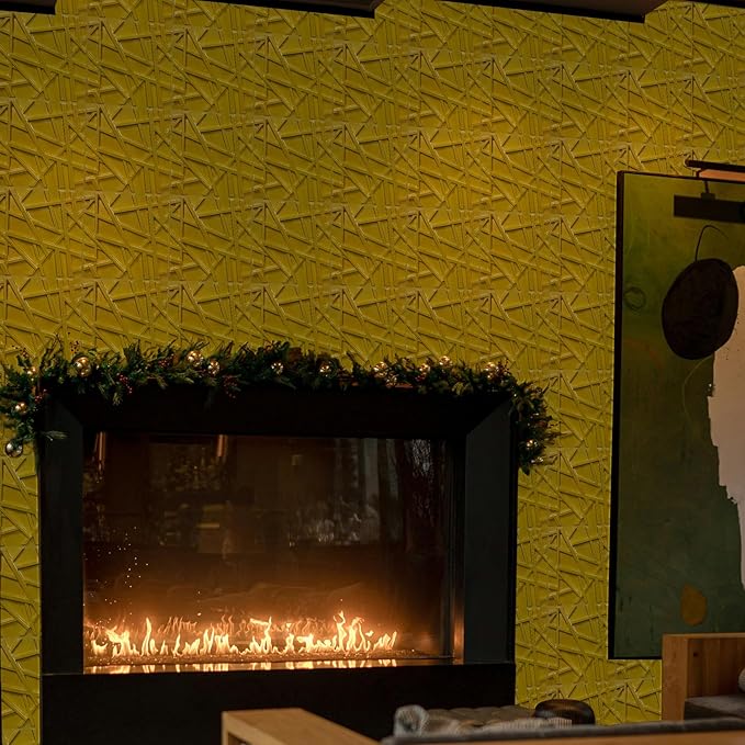 3D Wall Panels for Interior Wall Decor, 11.8''x11.8'' 33 Pack Accent Textured Wall Panels for Living Room, Gaming Room, TV Background, Cover 32 Sq.Ft (Brushed Gold)