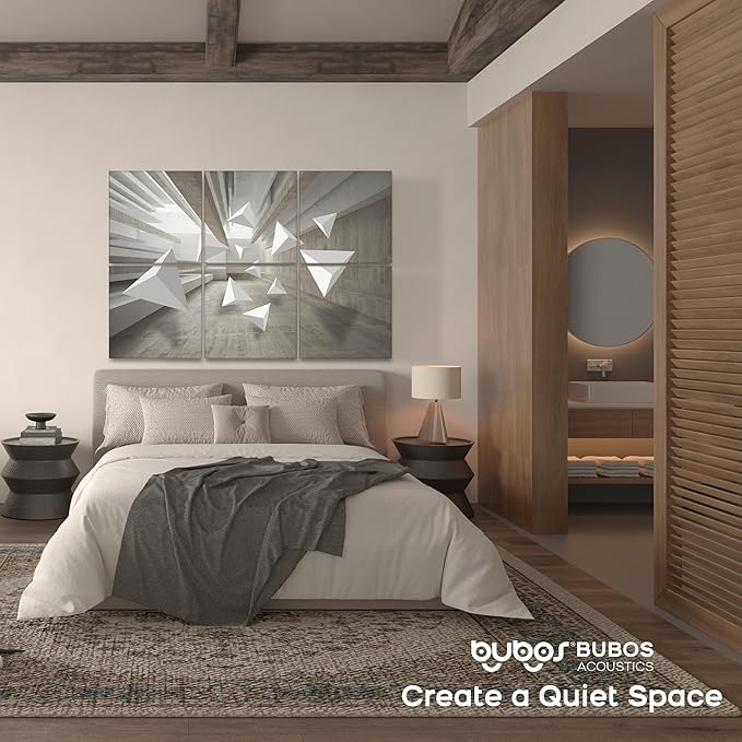 BUBOS 6 Pack Art Acoustic Panels Soundproof Wall Panel,70.8X47.2 Inches Large Sound Absorbing Panel,Self-Adhesive Decorative Acoustical Wall Panels, Acoustic Treatment for Home Office（Space）