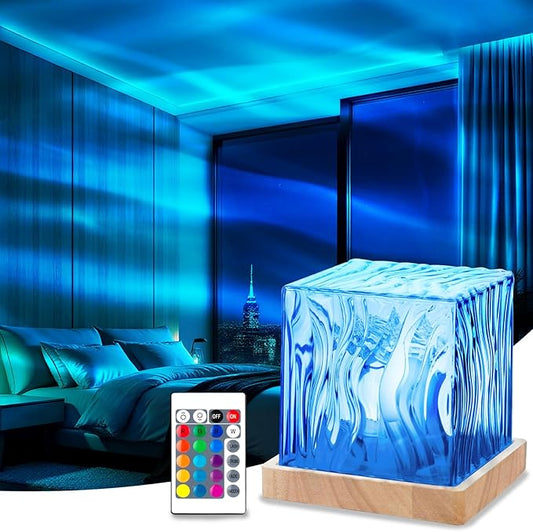 Northern Lights Projector Rechargeable, Aurora Light Projector Luminorthe Cube Lamp Mood Ambient Lighting with 16 Colors and Aurora Drift Effects for Room Decor Teen Girl Gifts Classroom - Cordless