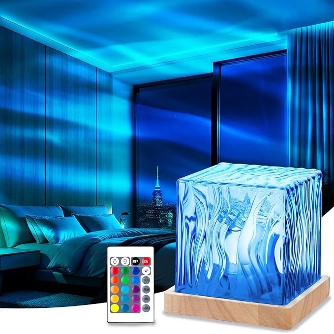 Northern Lights Projector, Aurora Light Projector Luminorthe Cube Lamp Mood Ambient Lighting with 16 Colors and Aurora Drift Effects for Room Decor Teen Girl Gifts Classroom