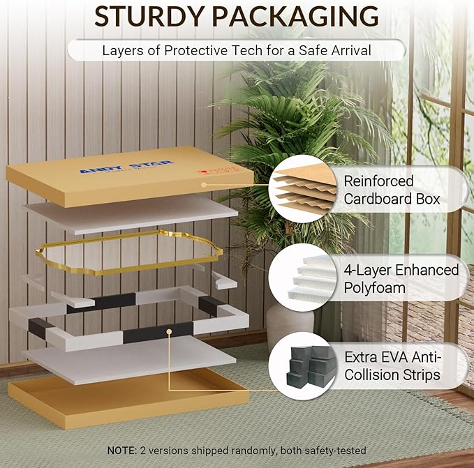 ANDY STAR Gold Mirrors, 24x32 Inch Bathroom Vanity Mirror, Antique Brass Asymmetrical Mirror, Unique Rectangle Mirror with Sophisticated Curved Design, Ideal for Home Decor