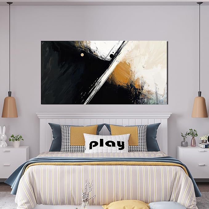 Canvas Wall Art Decor Wall Pictures for Living Room Abstract Canvas Art Wall Decor Black and White Wall Art Prints Modern Minimalist Wall Art Decorations Bedroom Home Aesthetic Wall Art Decor 20" X 40"