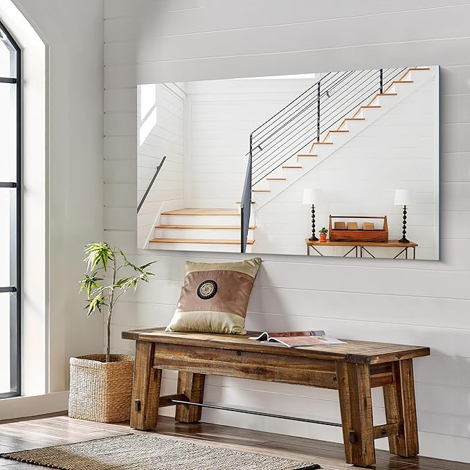 KOCUUY Large Frameless Mirror, 55x30 Inch Rectangle Bathroom Vanity Mirror for Over Sink, Upgraded Shatterproof Unframed Design for Bedroom, Living Room, Entryway