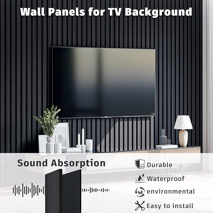 Acoustic Panels Sound Absorbing Wood Wall Panels for Interior Wall Decor 2 Pack 48x24 Inch, Wooden Panels TV Wall Decor Decorative Noise Cancelling Wainscoting Panels for Bedroom, Living Room