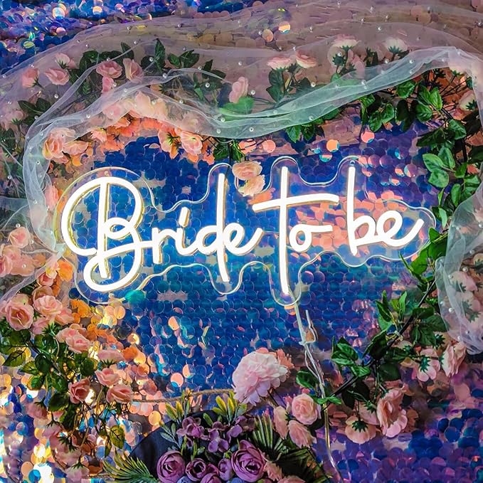 Bride To Be Neon Signs for Wall Decor, 16.5 * 6 Inches Led Neon Sign Perfect For Engagement Ceremony Wedding Decoration, Party, Bedroom, Garden, Wedding, Christmas, INSNEnN