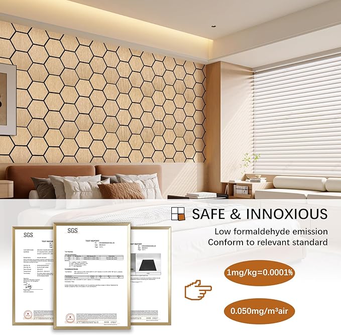 4 Packs Acoustic Wall Panels - Self-Adhesive 3D Wood Slat Wall Panel- Peel and Stick Sound Absorbing Panels for Noise Reducing - Feature Wall Decor for Home & Office