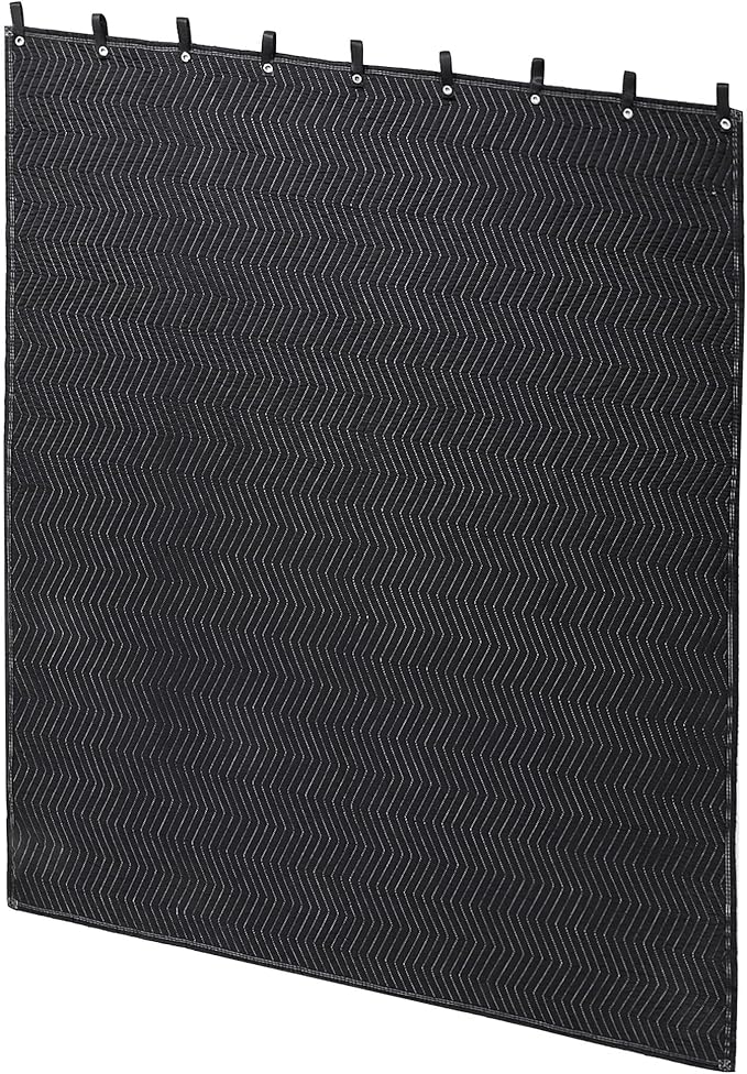 MABOZOO Studio Sound Blanket, Large Soundproof Blanket with Grommets, Heavy Duty Sound Dampening Noise Reducing Divider for Workshop, Basement, Laundry, Acoustic (Black, 48 * 72)