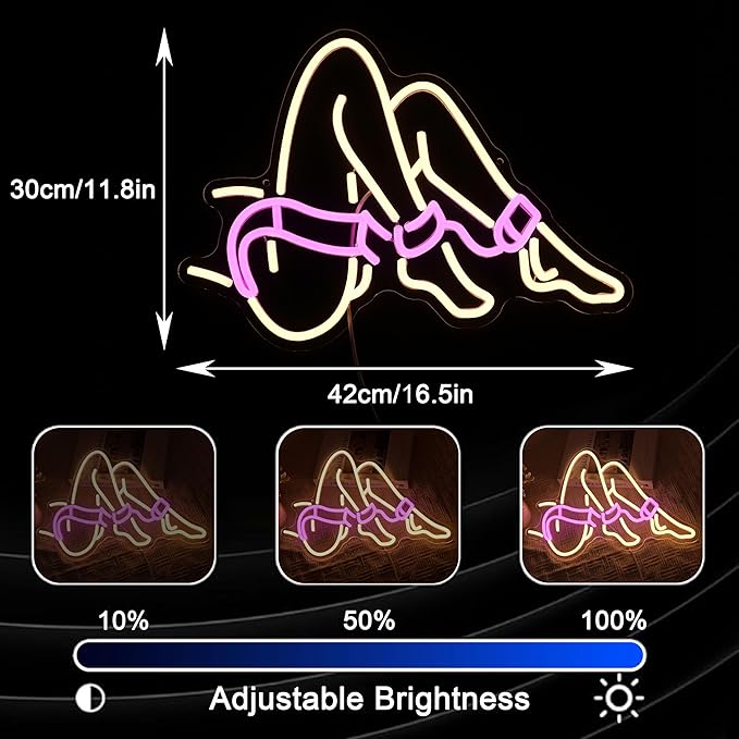 Lady Neon Sign Romantic Woman Neon Light Sign for Wall Decor Dimmable USB Powered Preppy Girl Led Light Sign for Adult Theme Party Bedroom Beauty Salon Man Cave Bar Club Hotel