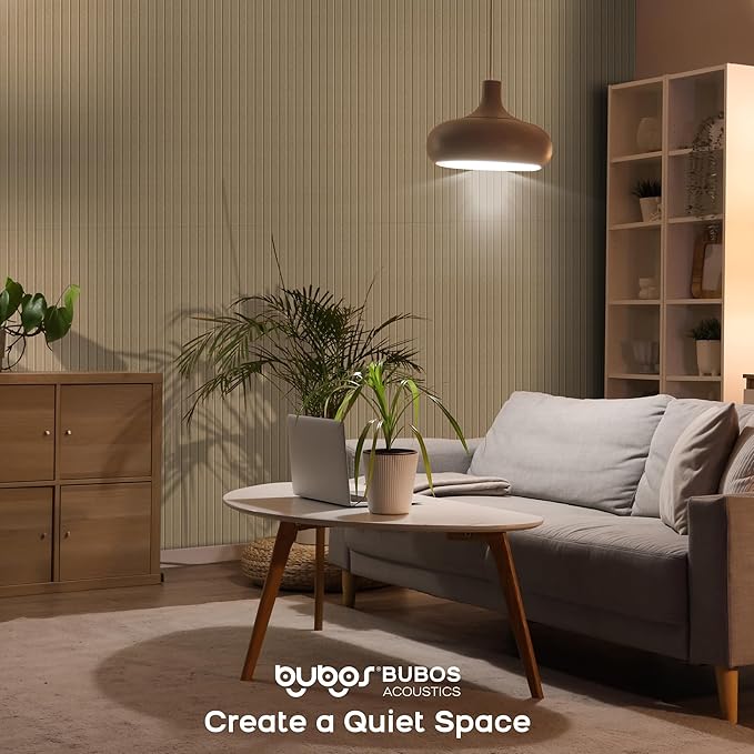 BUBOS 5 Pack Large Acoustic Panels,47.2" X 23.6" Self-Adhesive Acoustical Wall Panel, Sound Proof Panel for Office, Decorative Soundproof Wall Panels for Home Studio (Dark Camel)