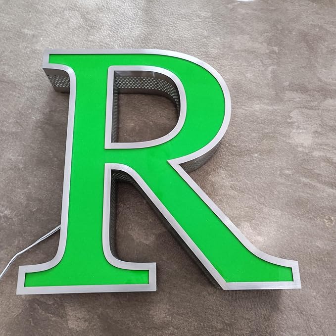 jimeiguang Custom Exterior LED Channel Letters 8 to 25 inches Tall Large Letter Bright Lighted Logo for Storefront Business Sign Building Signs (16 letters)