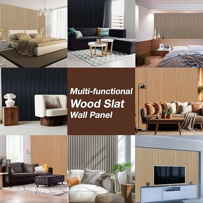 NeatiEase Wood Panels for Wall Color Samples Pack, Soundproof Wood Slat Wall Panel for Interior Wall Decor Noise Cancelling