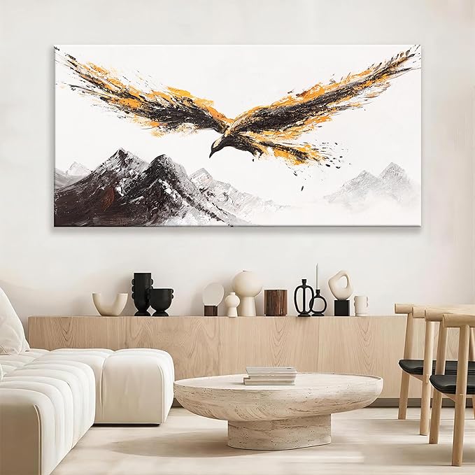 Large Canvas Wall Art Decor Painting Of Nature Animal Eagle Wall Art Living Room Painting Prints Picture Of Flying Eagle Print Canvas Picture For Bedroom HomeOffice Ready To Hang 29×58 Inches