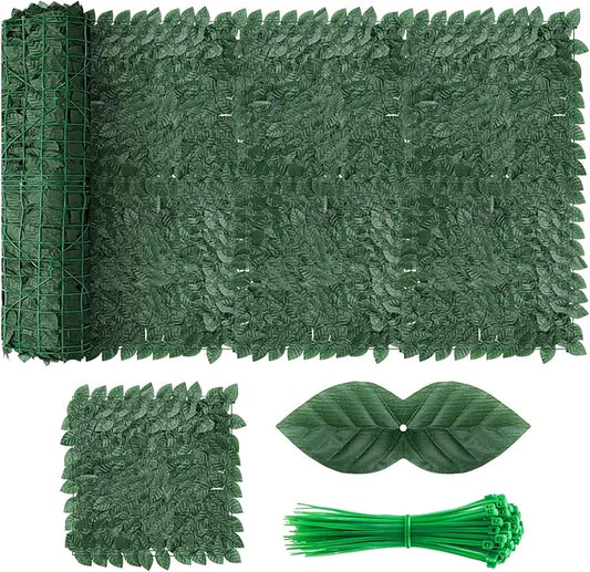 Artificial Ivy Privacy Fence Screen, 240x40 inch Dense Leaves Fence Panel, Super Privacy Greenery Wall Faux Ivy Greenery Backdrop Ivy for Patio, Balcony, Garden, Backyard Indoor Outdoor Decor