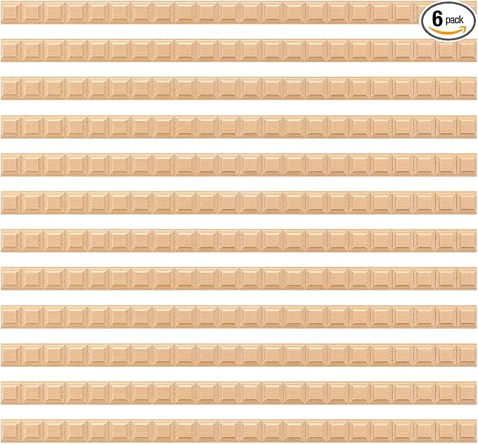 Nuanchu 12 Pcs Unfinished 3D Decorative Wood Trim Molding 15.75inch Decorative Wood Molding Cute DIY Trim for Home Wall Cabinet Shelf Window Door (Grid,20mm)