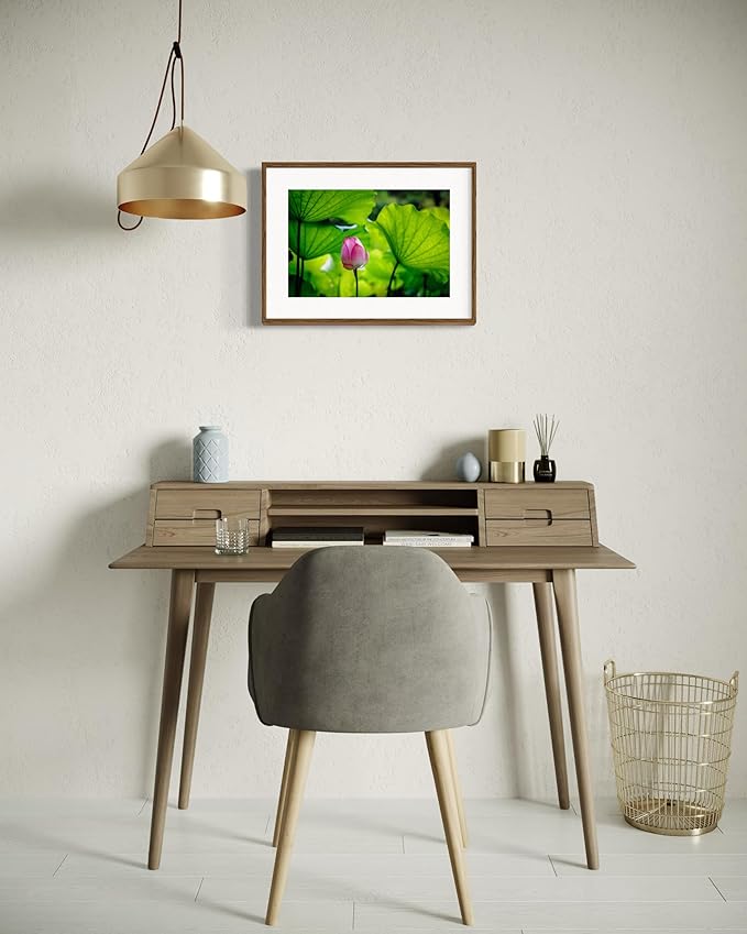 Oriental Beauty: Stunning Feng Shui Landscape Wall Art Prints for Home Decor in 3 Sizes (Graceful Emergence: Lotus Blossom and Its Visitor) (12" x 18)