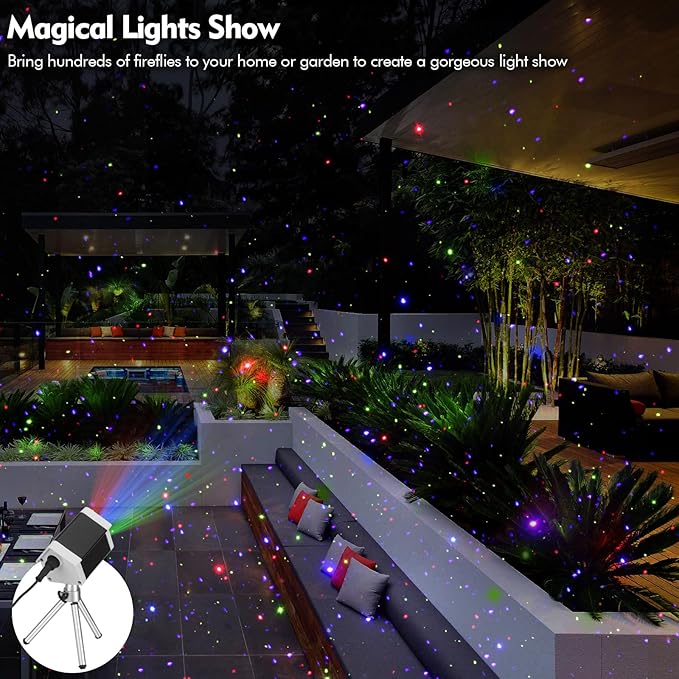 Laser Projector Firefly Lights, Motion Christmas Light with Remote Control, Waterproof Garden Decorative Lights for Indoor/Outdoor, Garden, Park, Patio