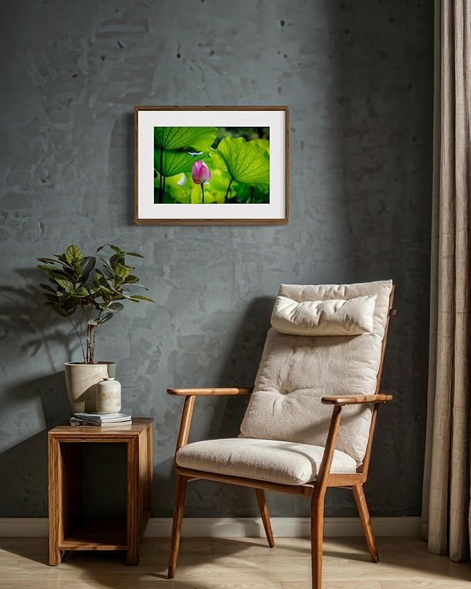 Oriental Beauty: Stunning Feng Shui Landscape Wall Art Prints for Home Decor in 3 Sizes (Graceful Emergence: Lotus Blossom and Its Visitor) (12" x 18)